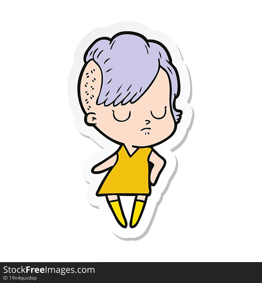 sticker of a cartoon woman