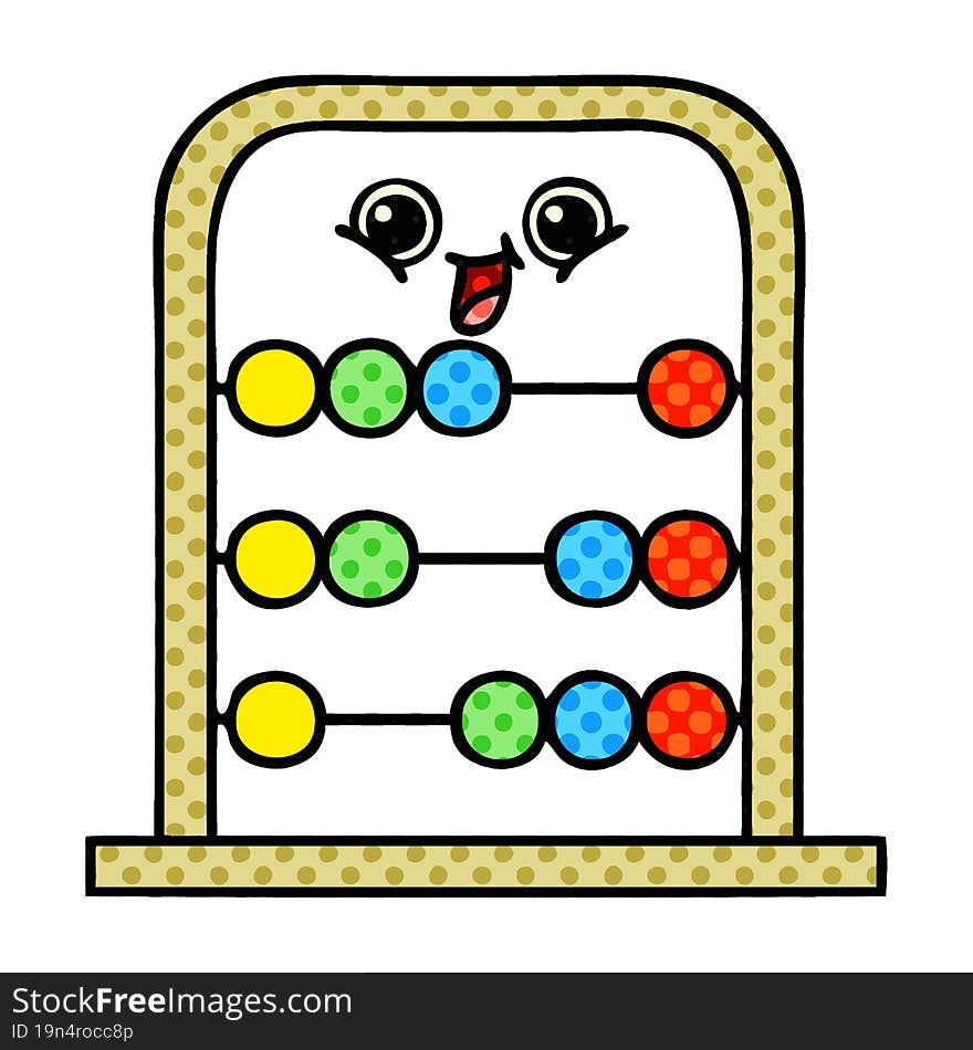 comic book style cartoon abacus