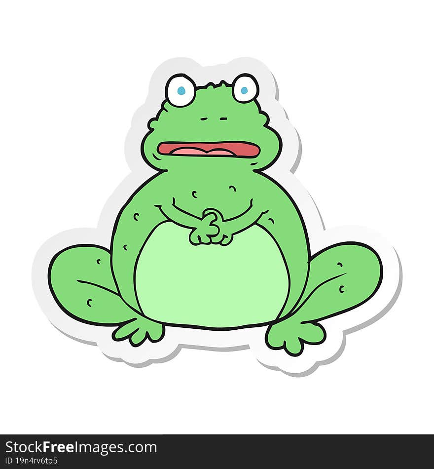 sticker of a cartoon frog