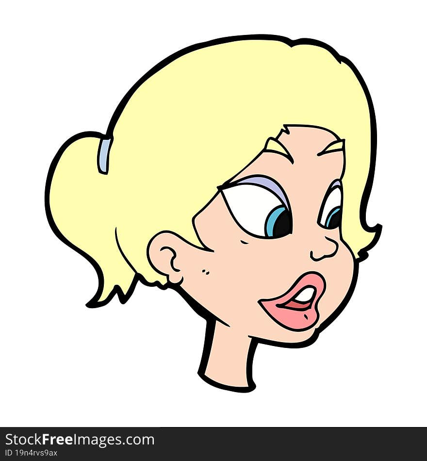 cartoon friendly woman