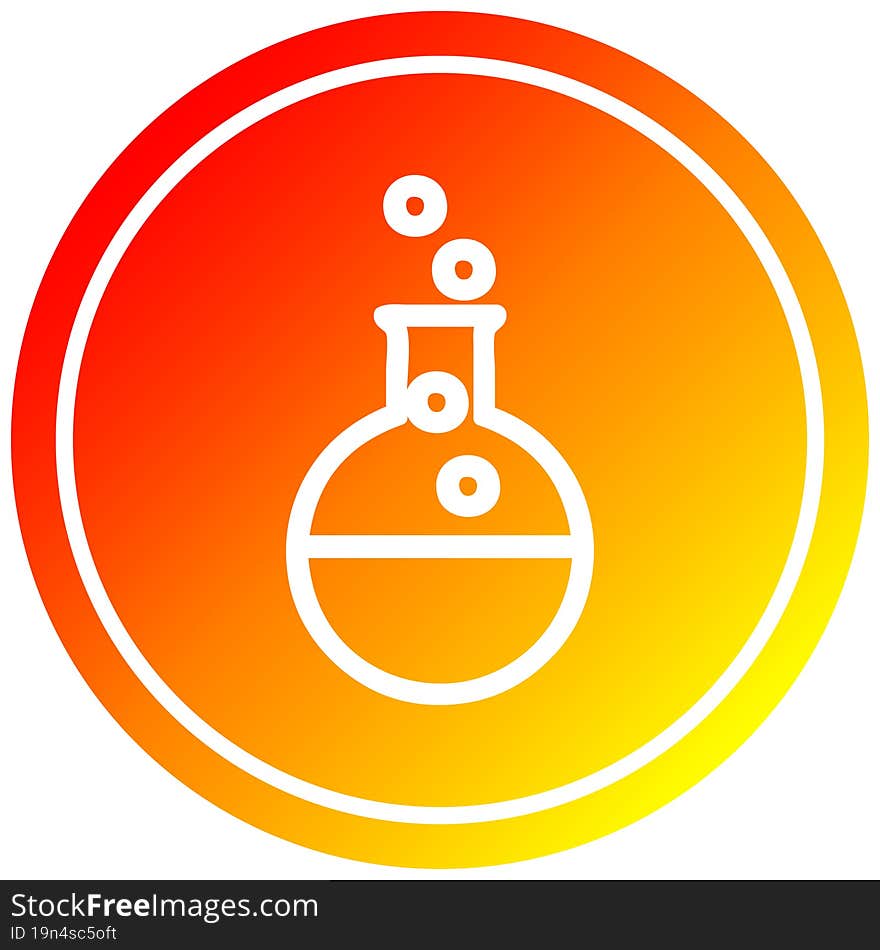 science experiment circular in hot gradient spectrum