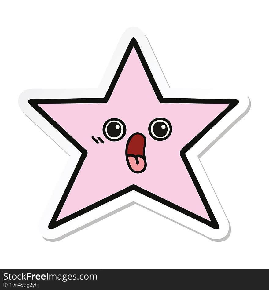 Sticker Of A Cute Cartoon Star Fish