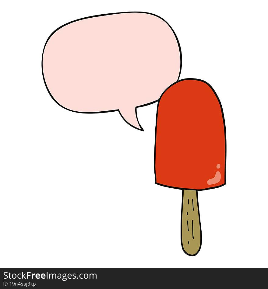 Cartoon Lollipop And Speech Bubble