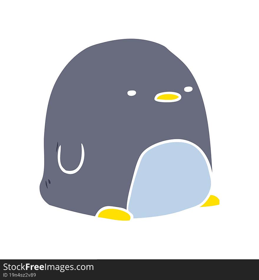 cute flat color style cartoon penguin