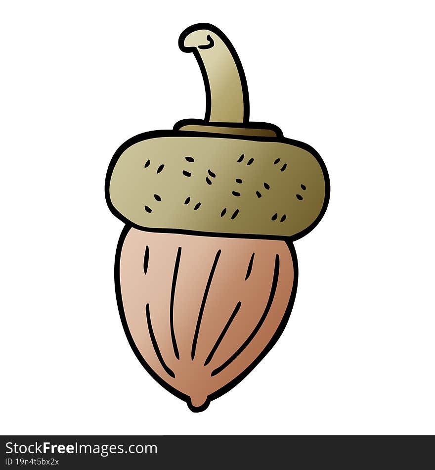 cartoon doodle acorn