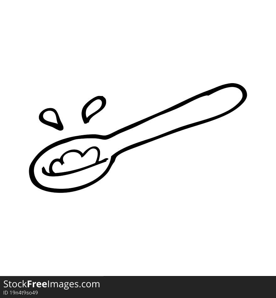 line drawing cartoon ladle of food