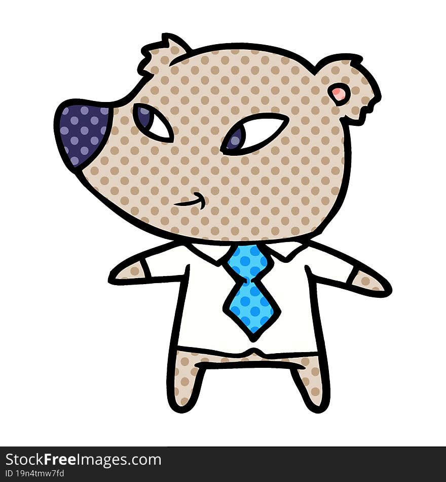 cute cartoon bear in office clothes. cute cartoon bear in office clothes