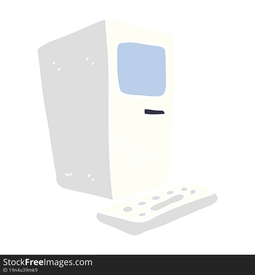 Cartoon Doodle Office Computer