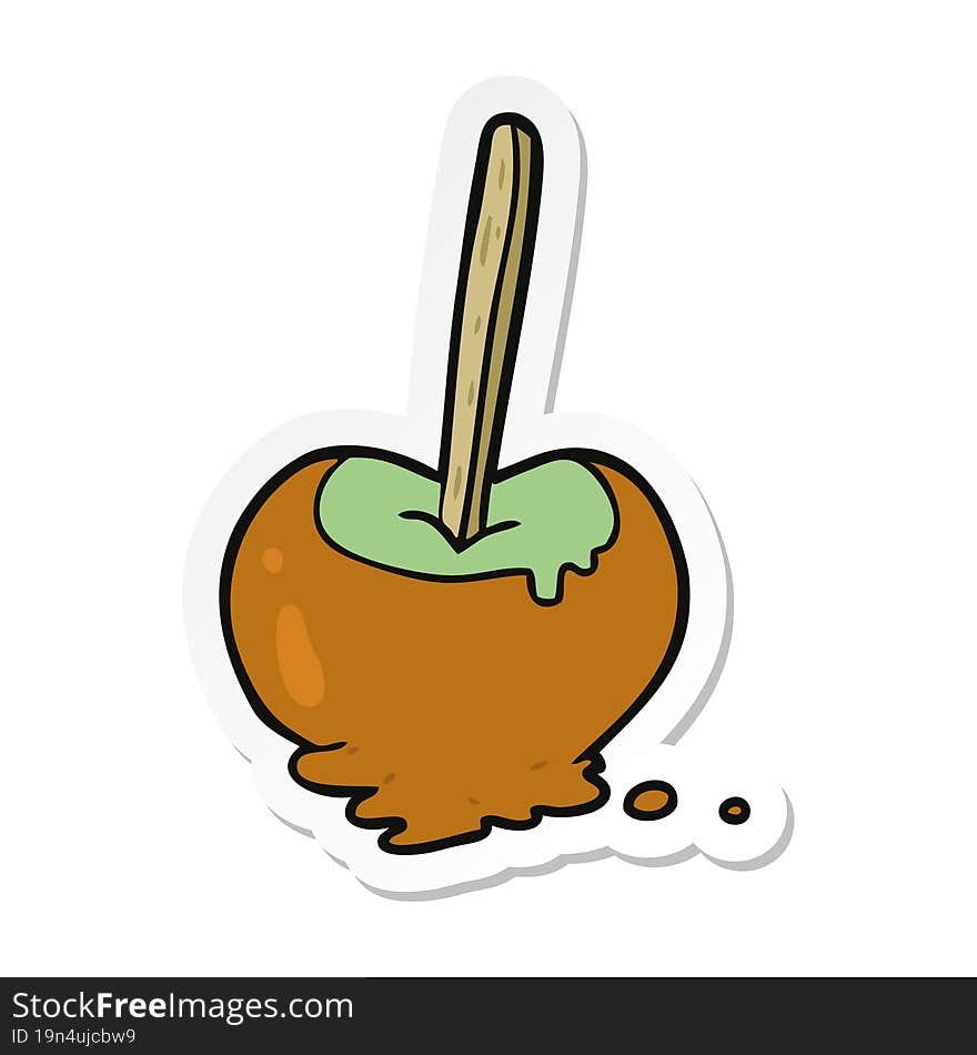 sticker of a cartoon toffee apple