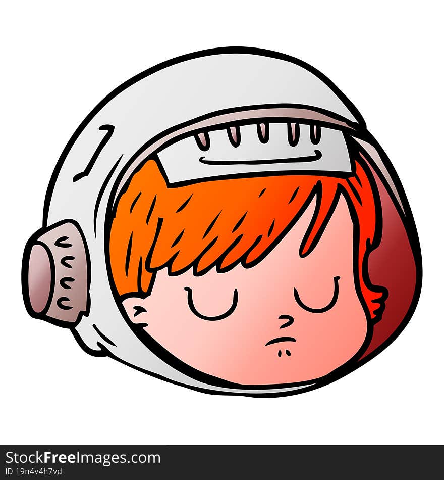 cartoon astronaut face. cartoon astronaut face