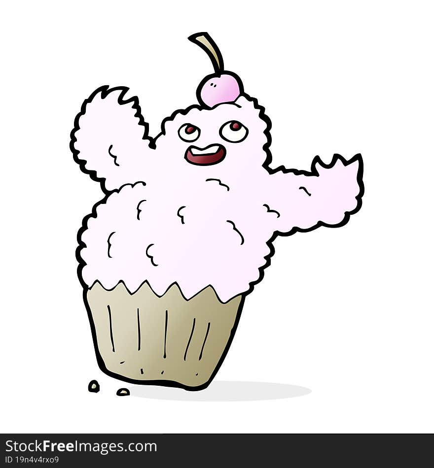 Cartoon Cupcake Monster