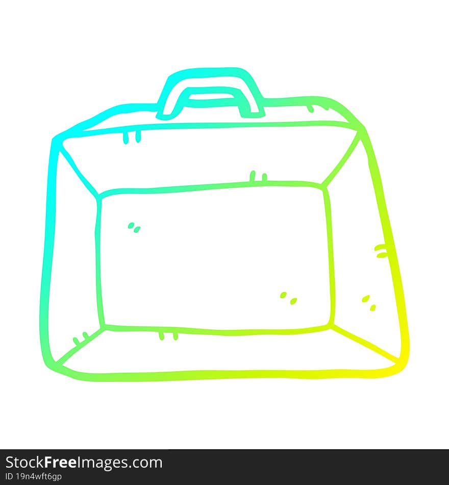 cold gradient line drawing cartoon budget briefcase