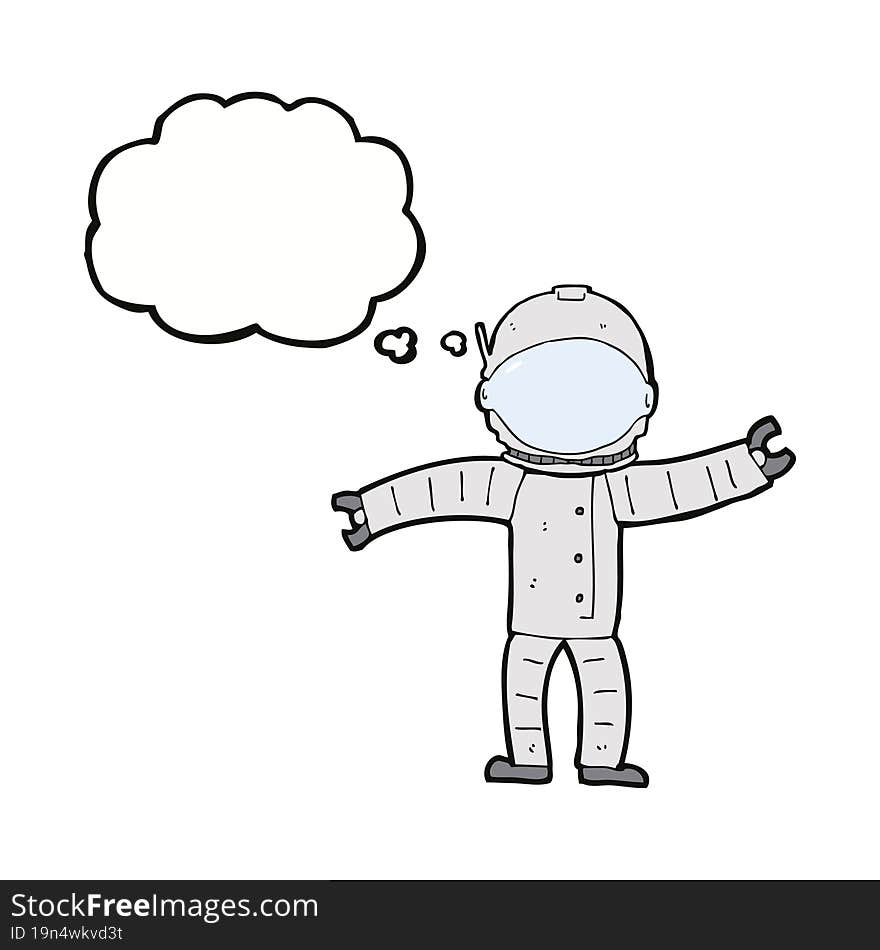 Cartoon Astronaut With Thought Bubble