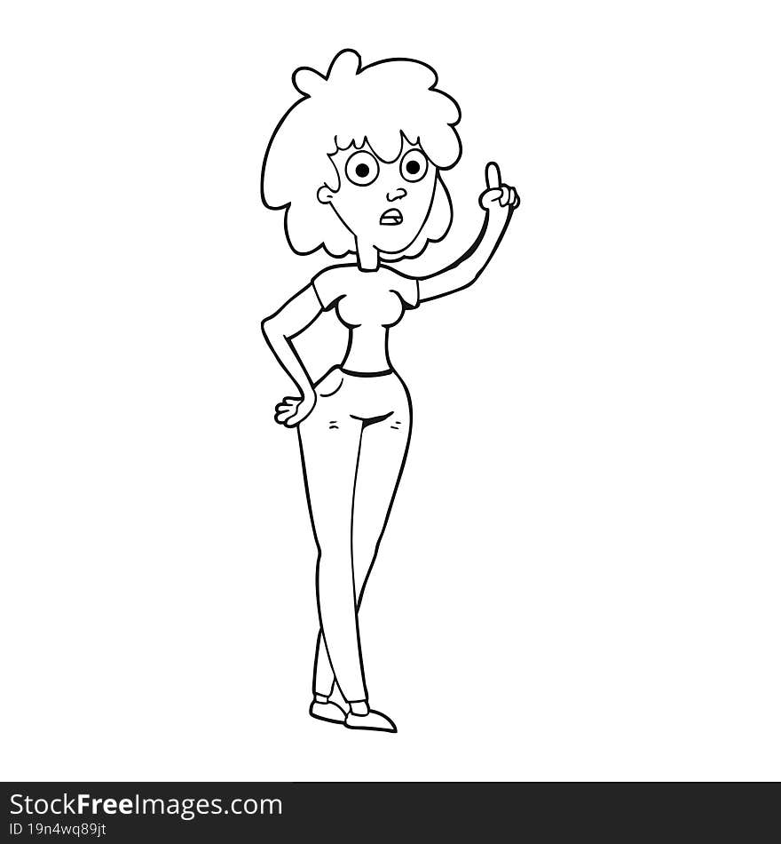 Black And White Cartoon Woman