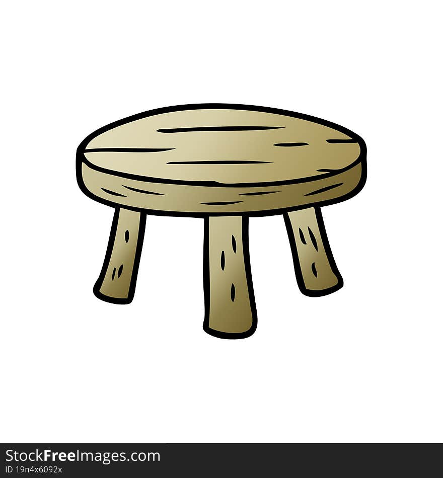 cartoon small wooden stool. cartoon small wooden stool