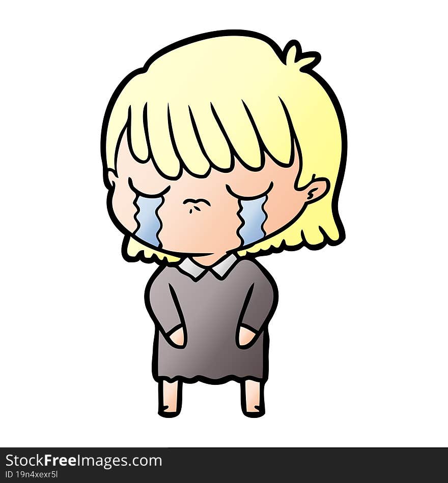 cartoon woman crying. cartoon woman crying