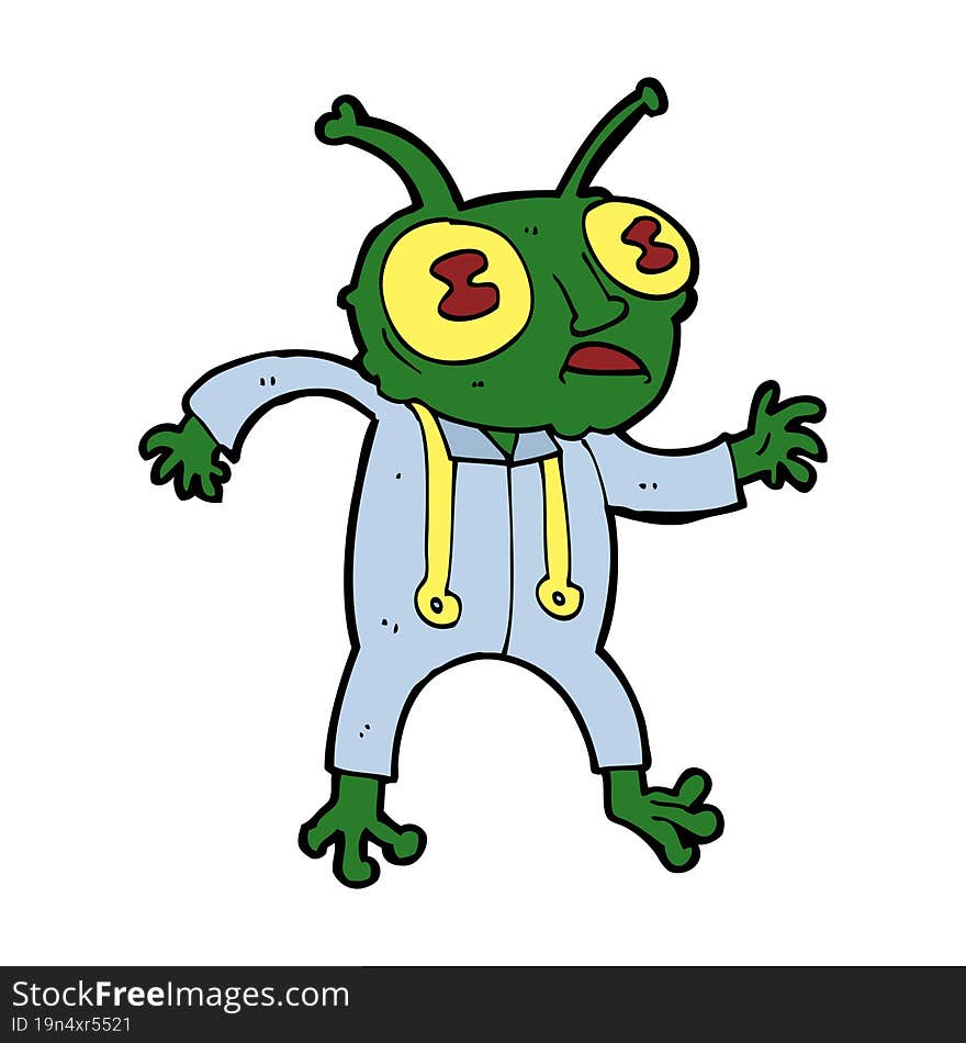 cartoon alien spaceman