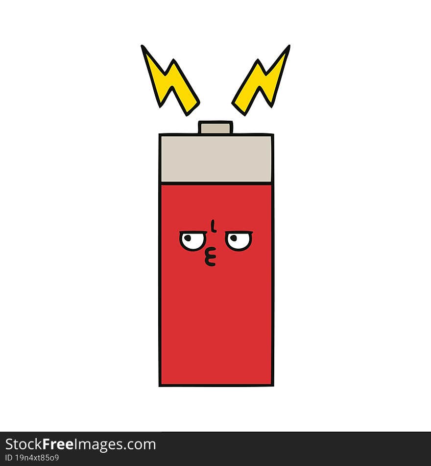 cute cartoon of a battery. cute cartoon of a battery