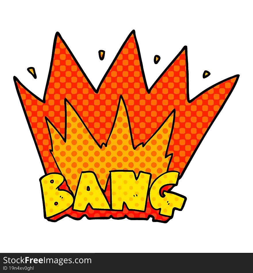 cartoon bang sign. cartoon bang sign