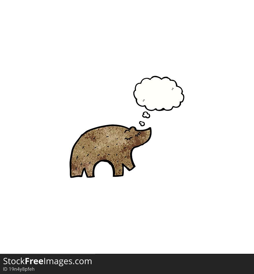 cartoon bear with thought bubble