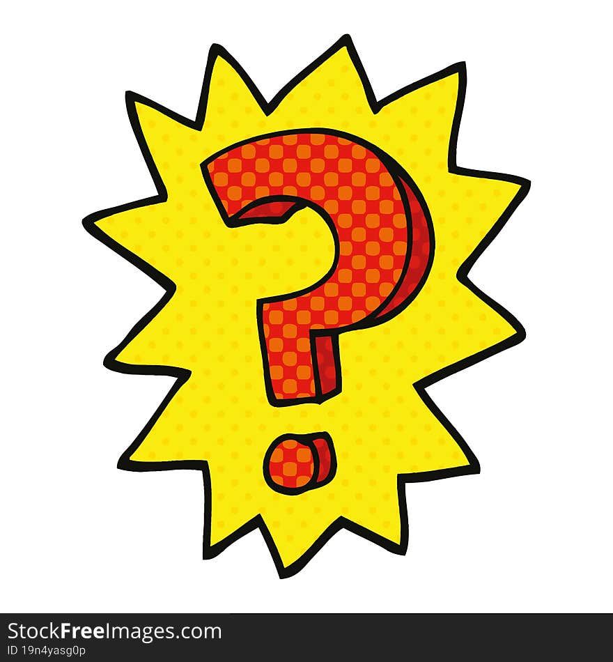 Comic Book Style Cartoon Question Mark