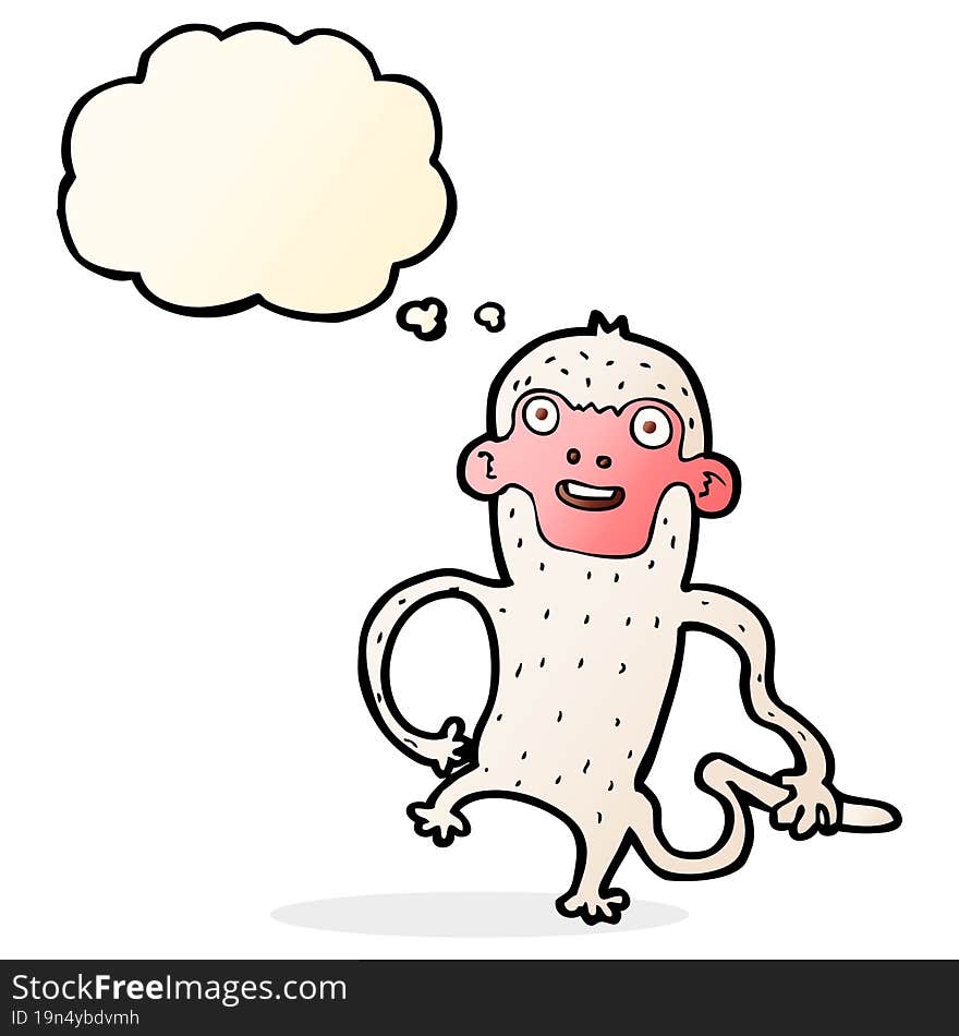 Cartoon Monkey With Thought Bubble