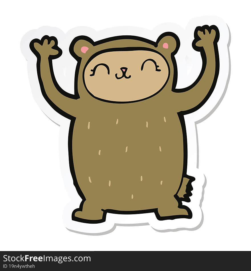 sticker of a cute cartoon bear