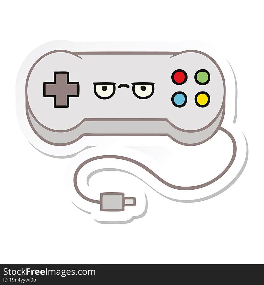 sticker of a cute cartoon game controller