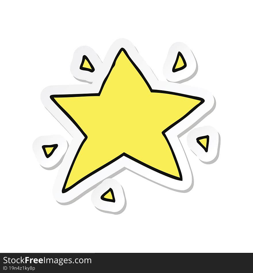 sticker of a cartoon star