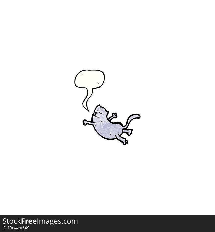 cartoon cat with speech bubble