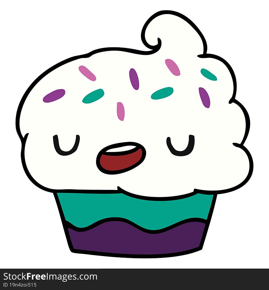 cartoon kawaii of a cute cupcake