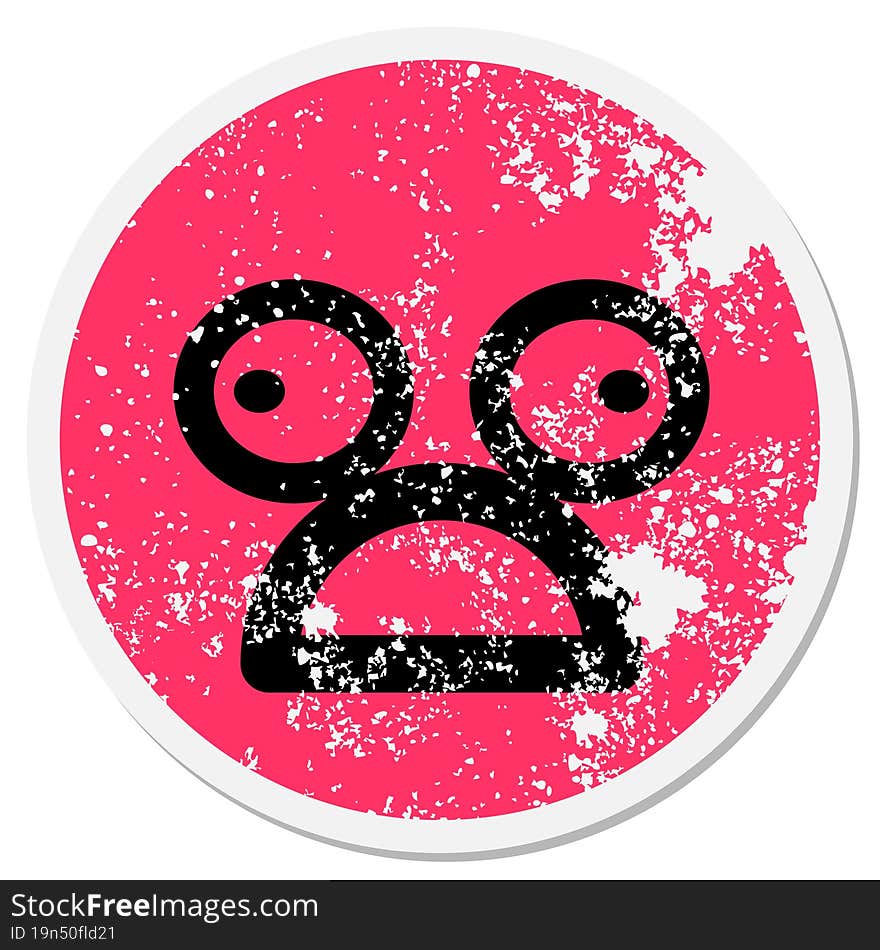 terrified face circular sticker