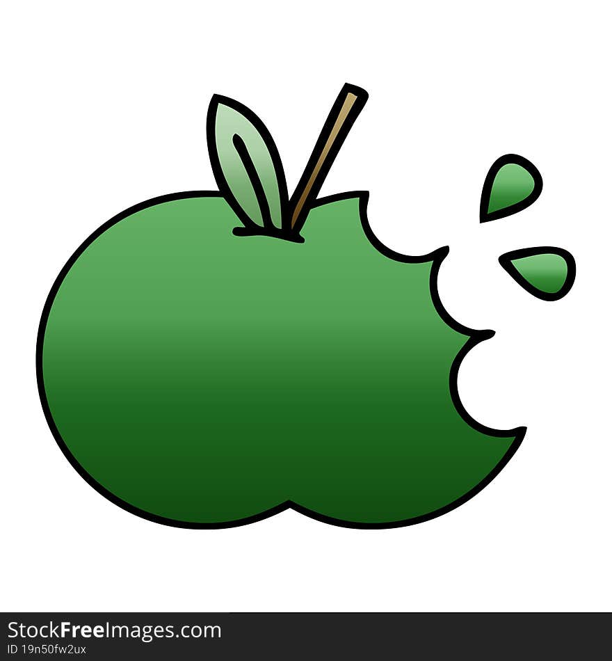 gradient shaded cartoon juicy apple