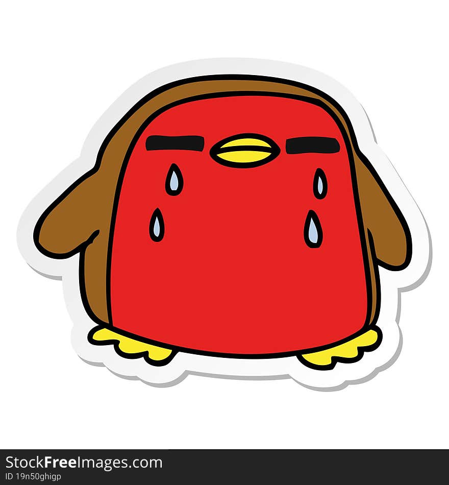 sticker cartoon cute kawaii red robin