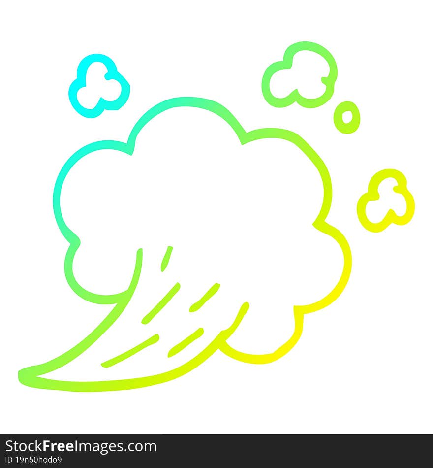 cold gradient line drawing cartoon expression bubble