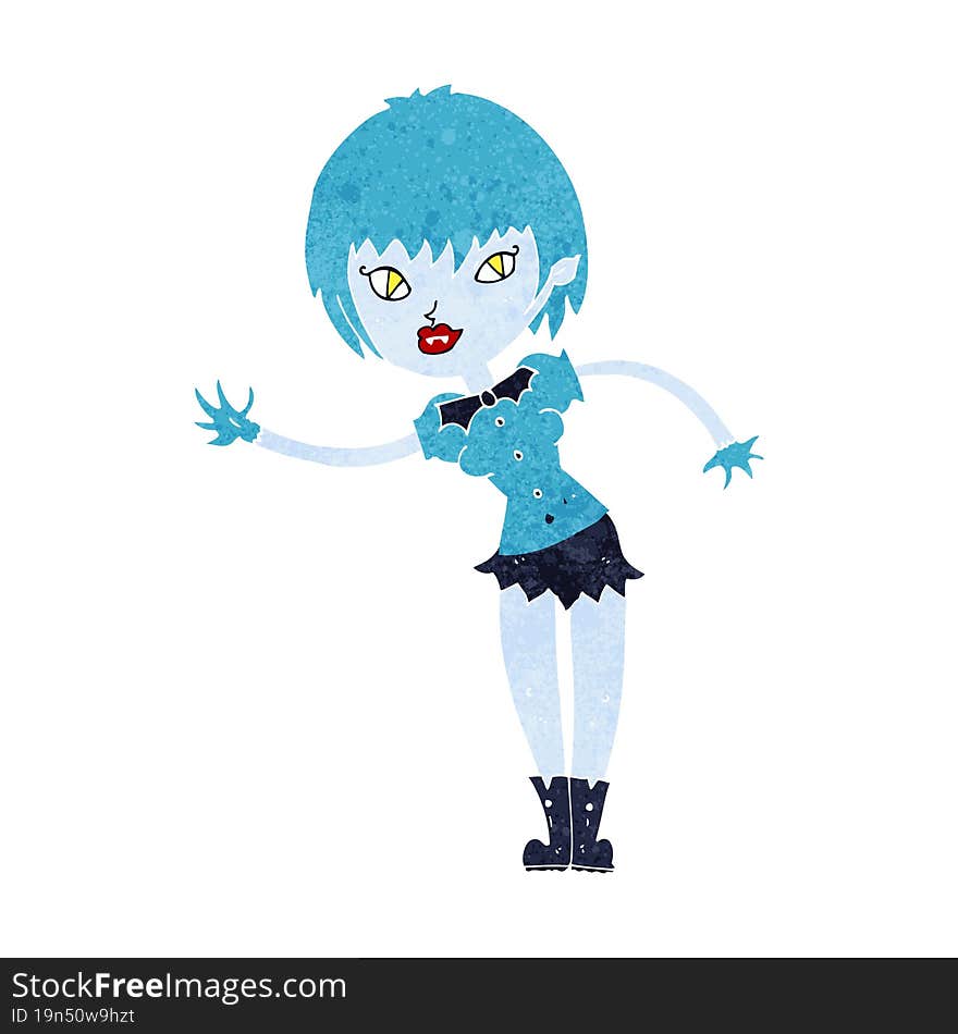 Cartoon Vampire Girl Welcoming