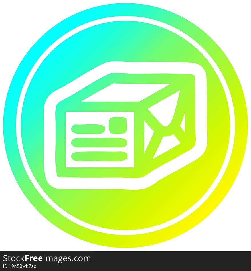 Wrapped Parcel Circular In Cold Gradient Spectrum