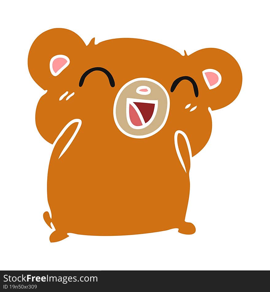 cartoon illustration kawaii cute teddy bear. cartoon illustration kawaii cute teddy bear