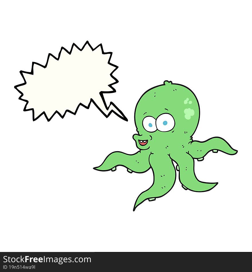 Speech Bubble Cartoon Octopus