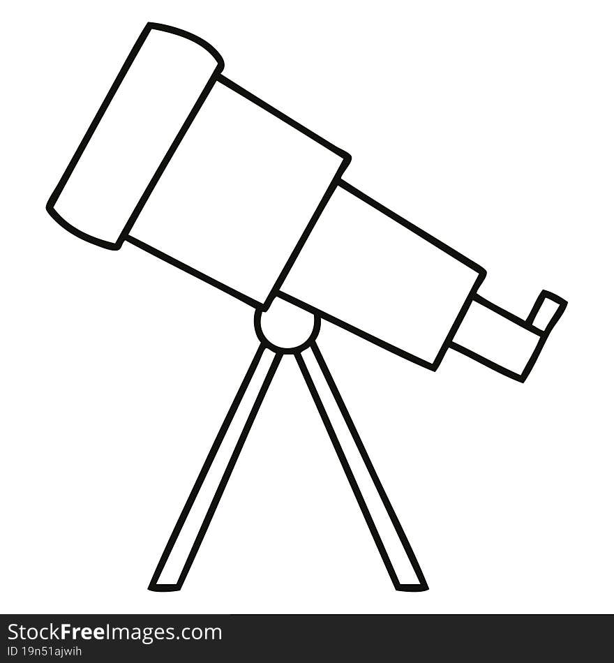 line drawing cartoon telescope