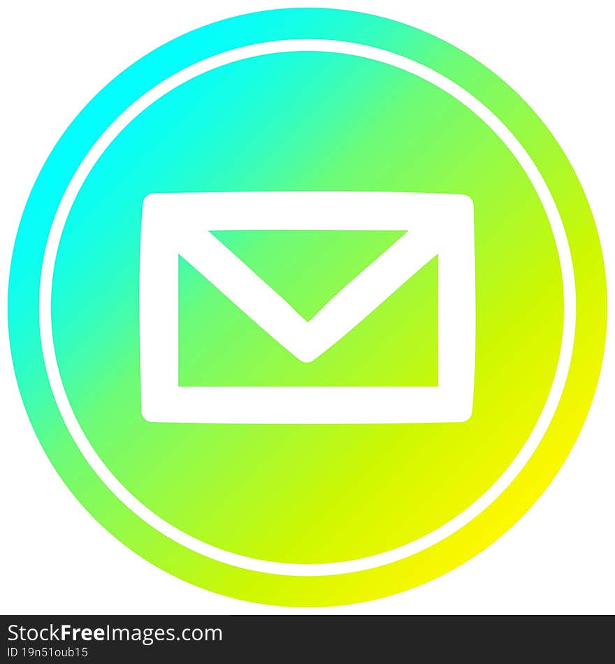 envelope letter circular icon with cool gradient finish. envelope letter circular icon with cool gradient finish