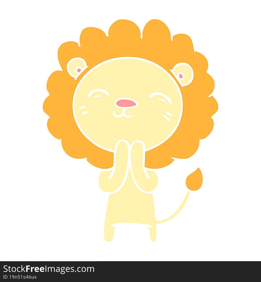 flat color style cartoon lion