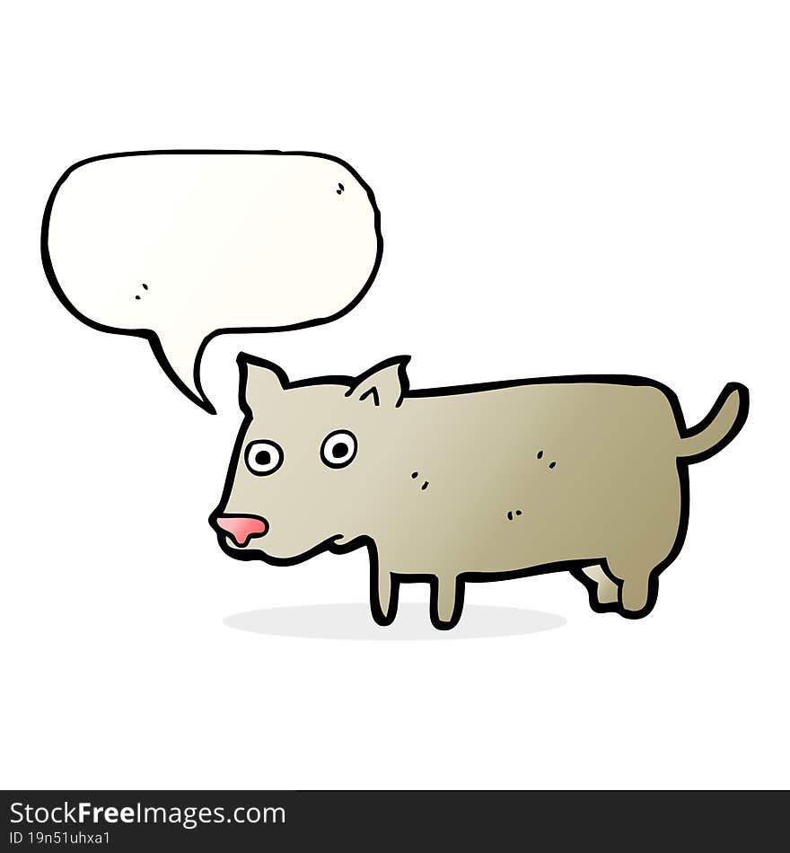 cartoon little dog with speech bubble