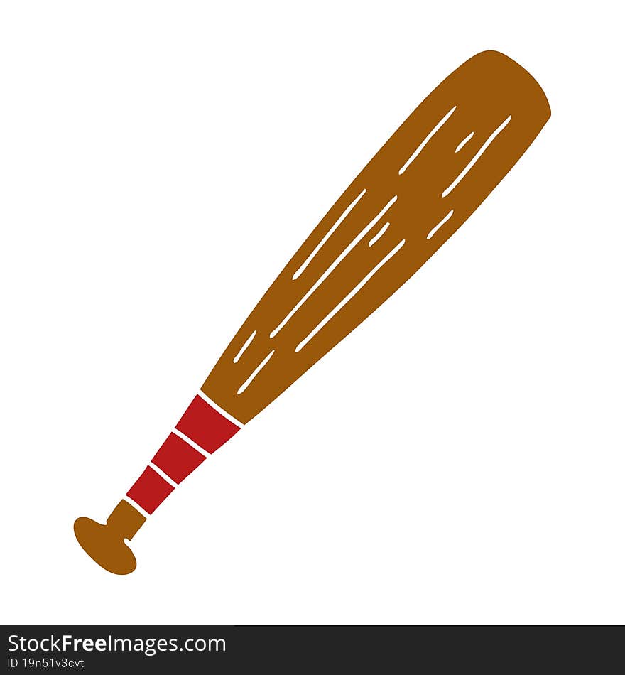 hand drawn cartoon doodle of a baseball bat