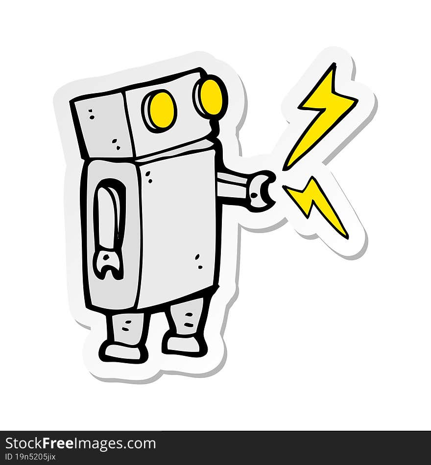 sticker of a cartoon robot