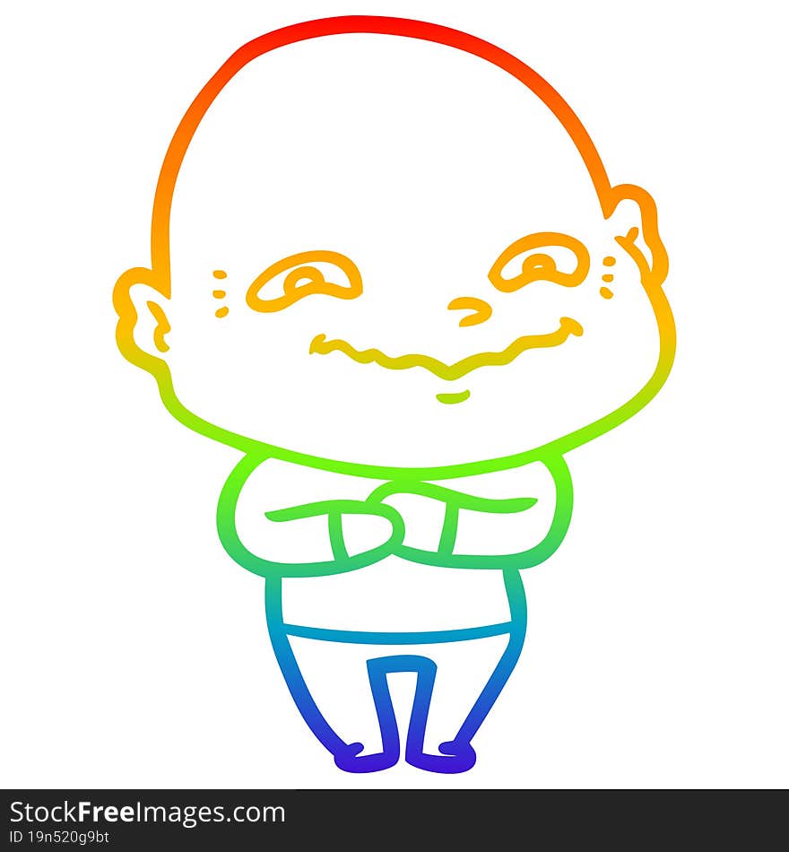 rainbow gradient line drawing cartoon creepy guy