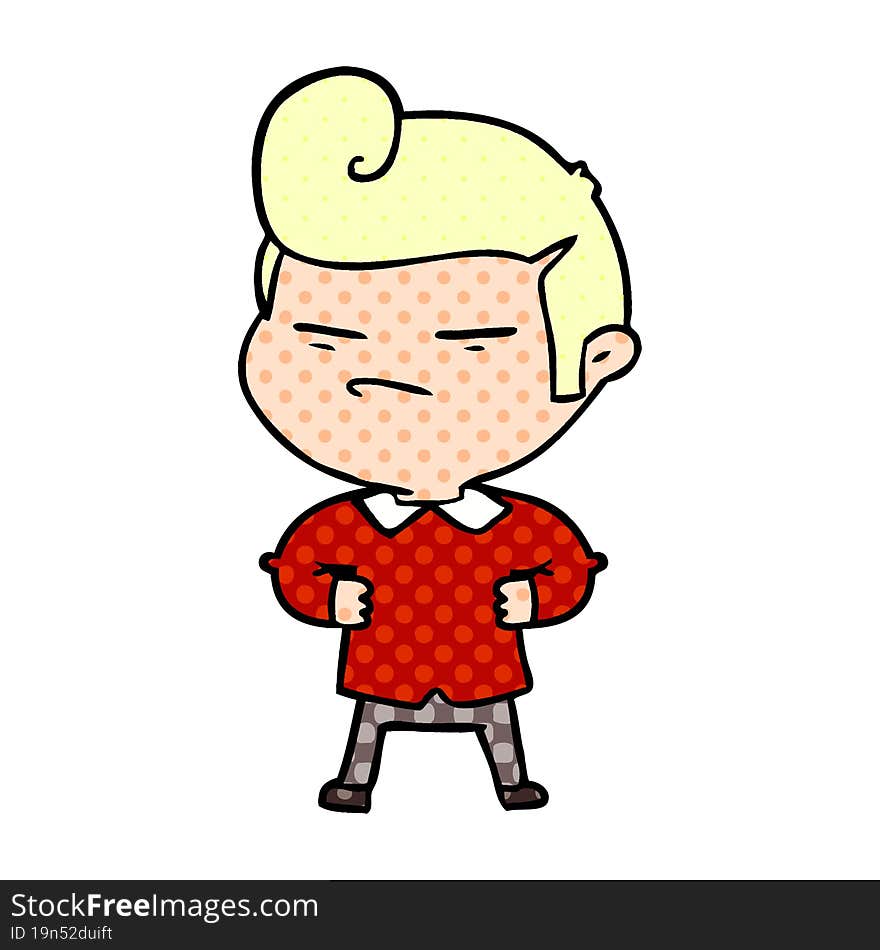 cartoon cool guy with fashion hair cut. cartoon cool guy with fashion hair cut