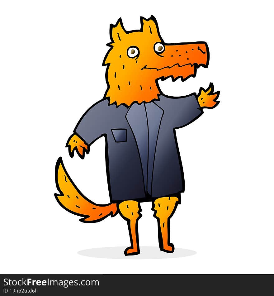 Cartoon Fox Businessman