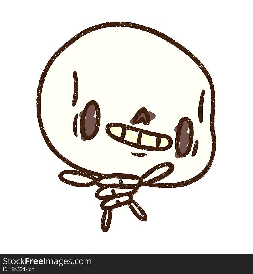 Happy Skeleton Chalk Drawing