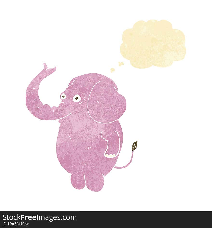 Cartoon Funny Elephant With Thought Bubble